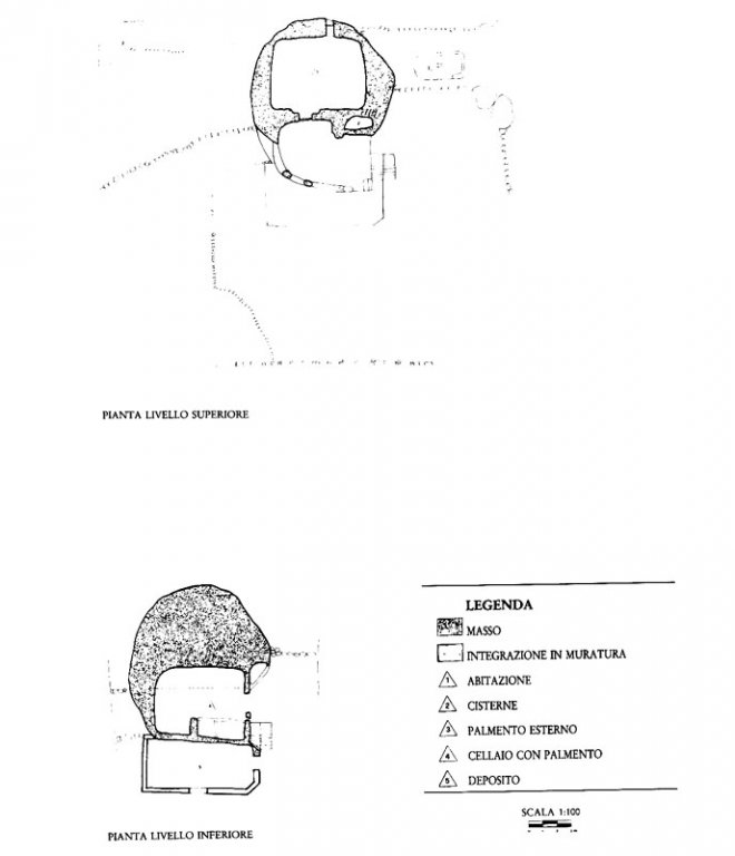 insediamento in localita-montecorvo-pianta del livello superiore e inferiore